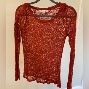 Forever 21 Rust color lace top. Size S. Only worn once